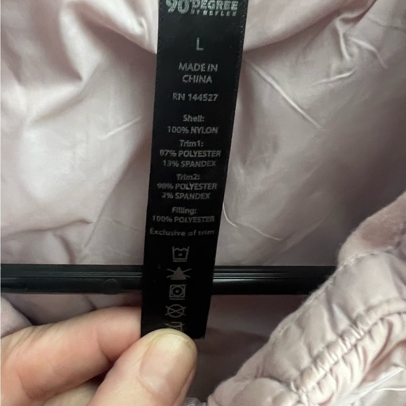 90• degree. Lined Pale blush pink Quilted workout zip up hoodie. - Picture 2 of 2